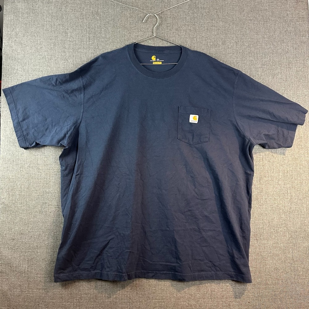 Carhartt Mens Original Fit Short Sleeve Pocket T-Shirt 4XL Navy Blue‎